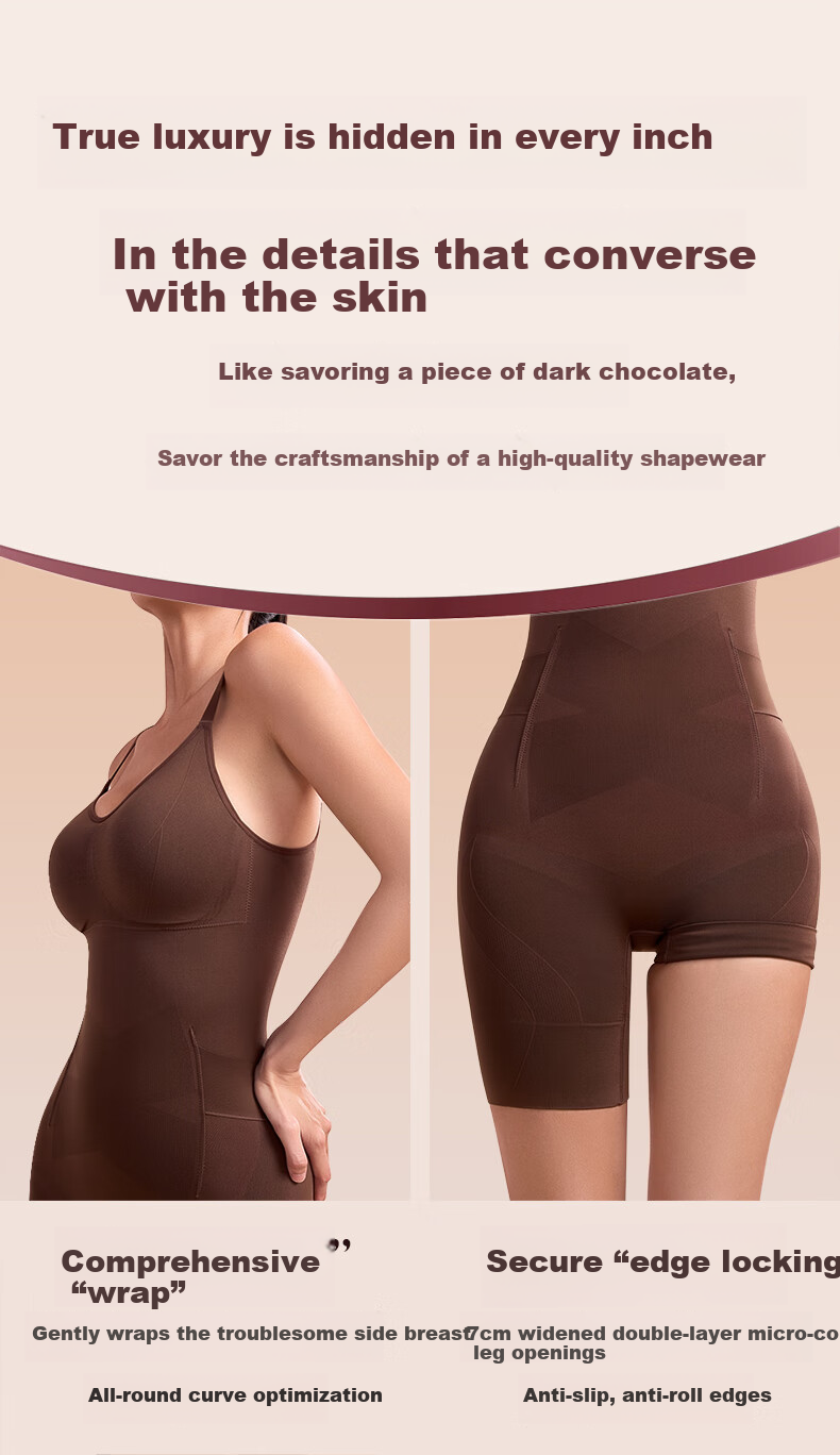 Curvilism [Victoria Song Edition] Black Chocolate Shaping Bodysuit Tummy Control Waist Cincher Black Chocolate Limited Color [Thin Straps] Size L 17