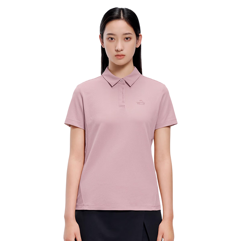 Pelliot Women's Outdoor Quick-Dry Polo Shirt Summer Breathable Short Sleeve Sports T-Shirt Quick-Dry Top 125215020 Pink L