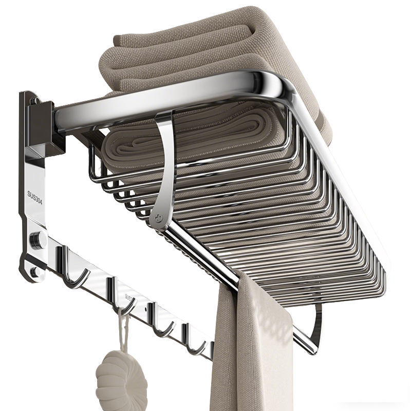 Baizi 304 Stainless Steel Towel Rack Bathroom Towel Bar Toilet Storage Rack Luxury Basket - 60cm