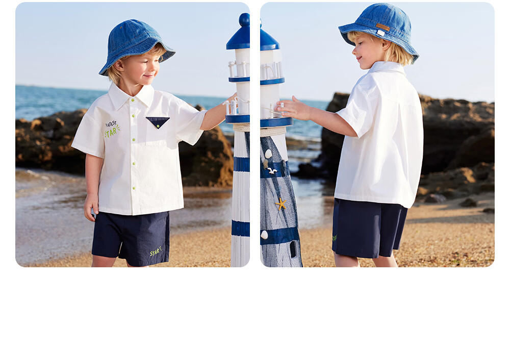 Beitais Kids Shirt Set Boys Summer Thin Two-Piece Casual School Uniform Short Sleeve Stylish College Summer Outfit 20
