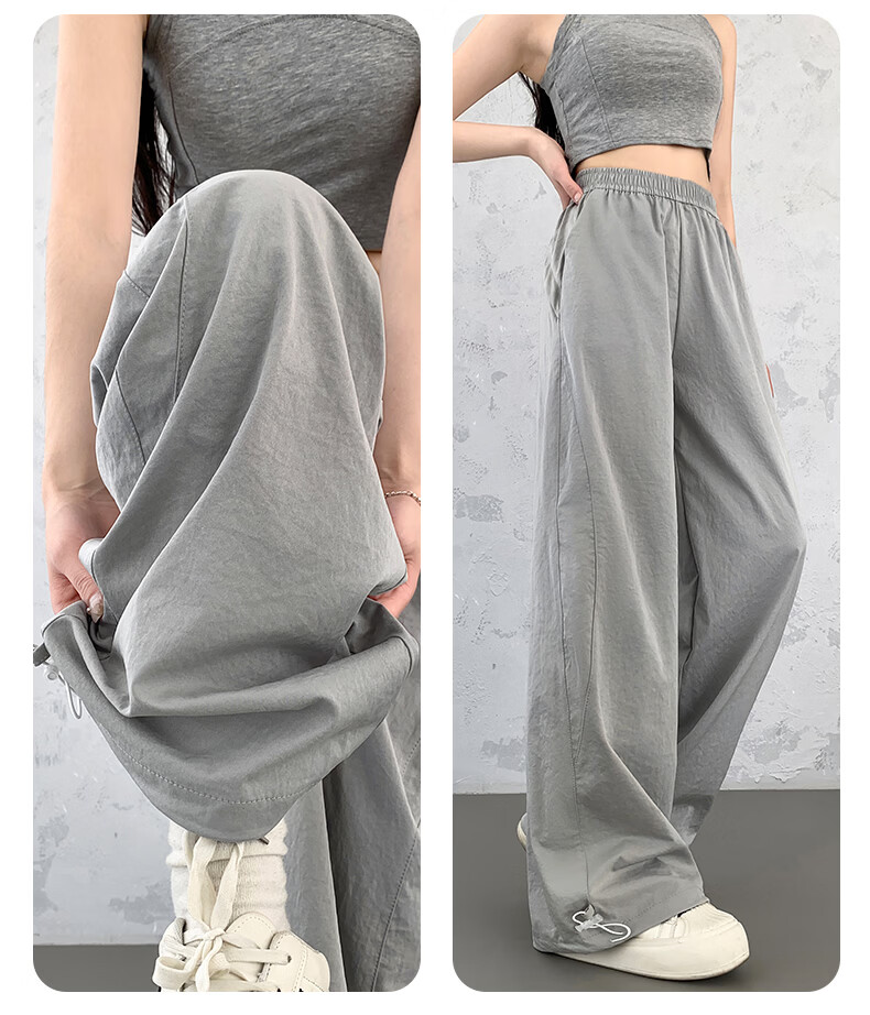 LangSha Quick-Dry Cargo Pants for Women, Spring And Summer Lightweight Style, 2026 Latest Straight-Leg Casual Versatile Wide-Leg Two-Way Tactical Sports Pants 26
