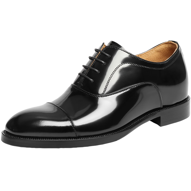 Belle Qixi Gift Zhang Linghe Same Style Business Formal Leather Shoes Men 26 Autumn Gift Box Black-Pearlescent Height Increasing 41