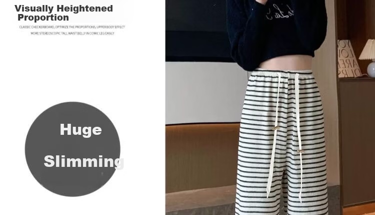 Shiduo Maternity Pants Spring Autumn Wide-Leg Striped Loose Plus Size Leggings Casual Pants Autumn XL 19