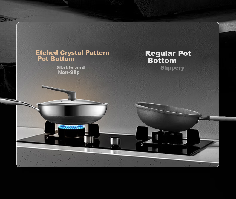 Midea Non-Stick Wok, Household Frying Pan, Flat Bottom Pan, 316L Stainless Steel Cooking Pot, Compatible with Induction Cooker And Gas Stove, Frying Egg Pa 16