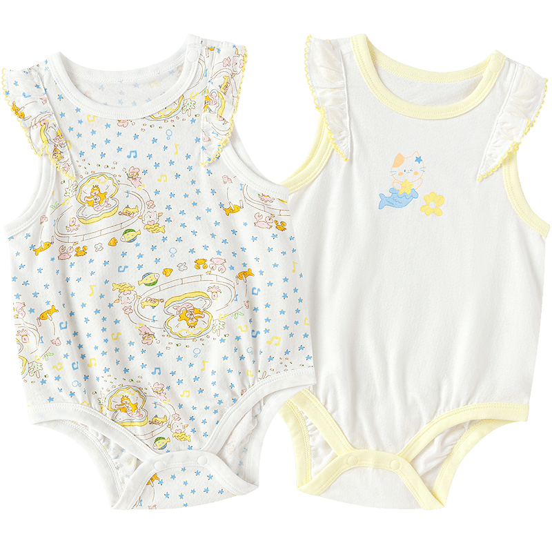 BALABALA Children's Clothing, Baby Triangle Onesie, Pure Cotton Infant Romper, 2026 New Summer Two-Piece Set, Soft Cute Stylish Outfit