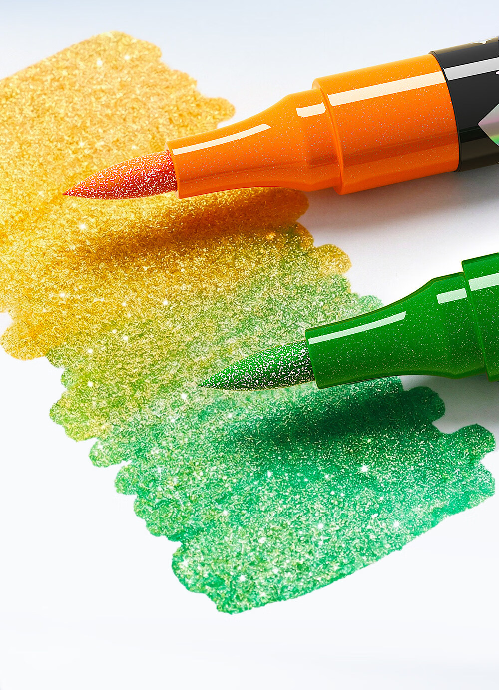 Mingyu Glitter Marker 24 Colors Double-Ended Sparkle Watercolor Pens for Kids Acrylic Soft Tip Washable Flashing Colorful Birthday Gift Drawing Journal Pens 24 Colors 12