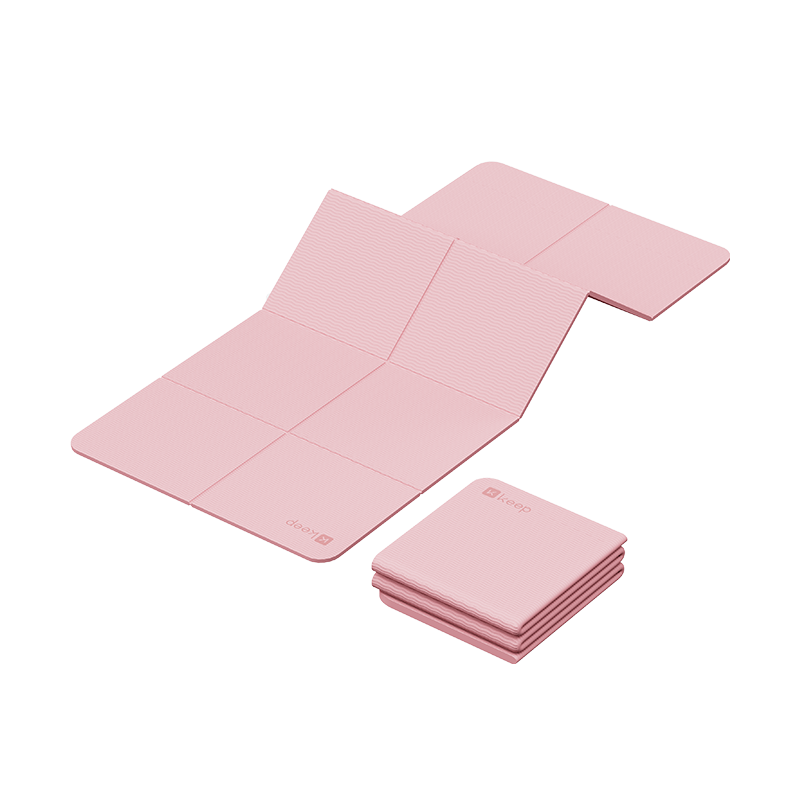 Keep Foldable Yoga Mat Fitness Mat TPE Portable Nap Sleep Mat Extra Wide 80cm Sports Training Cherry Blossom Pink