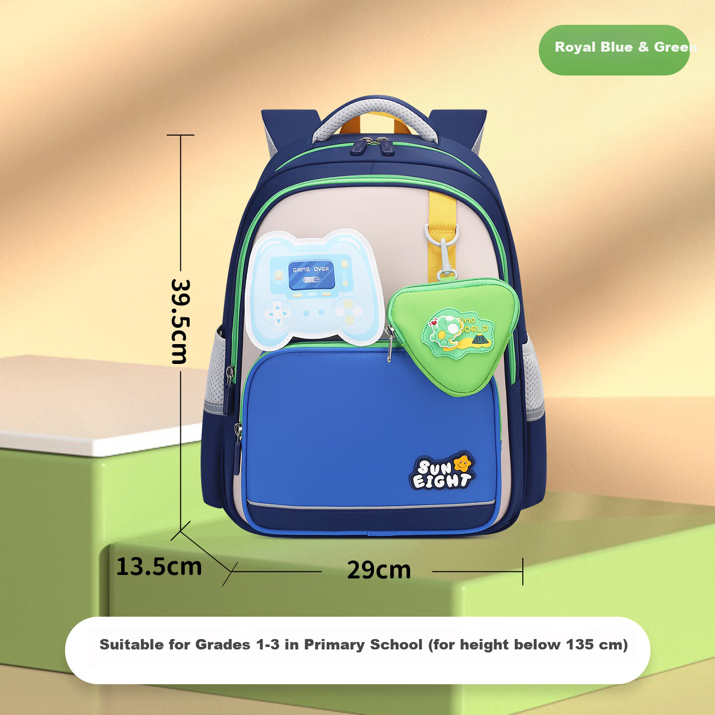 Sunshine 8 O'clock Primary School Backpack Children's School Bag Boys Girls Ergonomic Lightweight Grade 1-3-5 Stylish Double Shoulder Bag