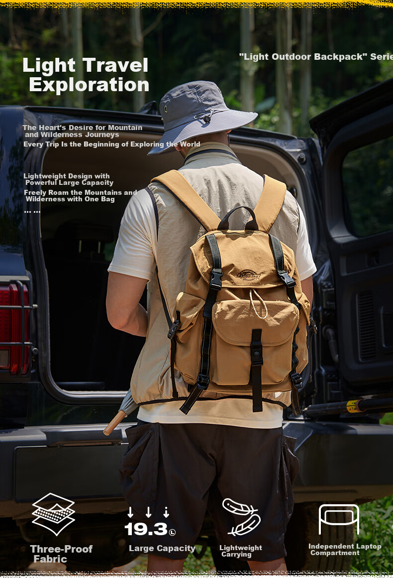 Dickies Large Capacity Waterproof Lightweight Outdoor Camping Hiking Travel Commuter Laptop Backpack 2