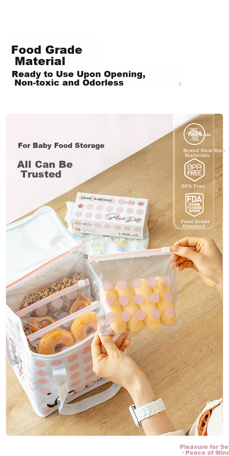 Eyoujia Ziplock Seal Bags Medium and Large 55pcs Thickened Food-Grade Fresh-Keeping Bags Odor-Proof Slide Lock Bags for Fruit and Vegetable Storage 16