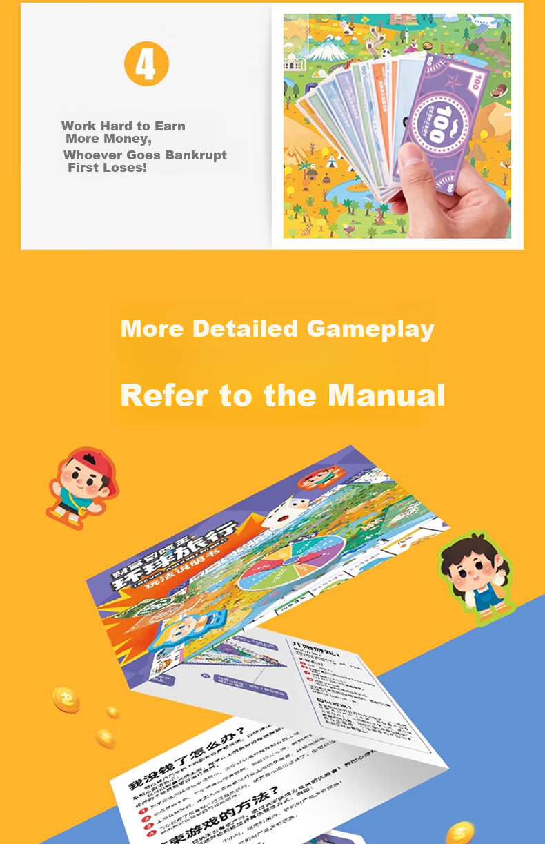 Mr. Toy Children's Board Game Boys Girls Birthday Gift Extra Large Parent-Child Interactive Deluxe Edition Educational Toy [Global Travel] 10