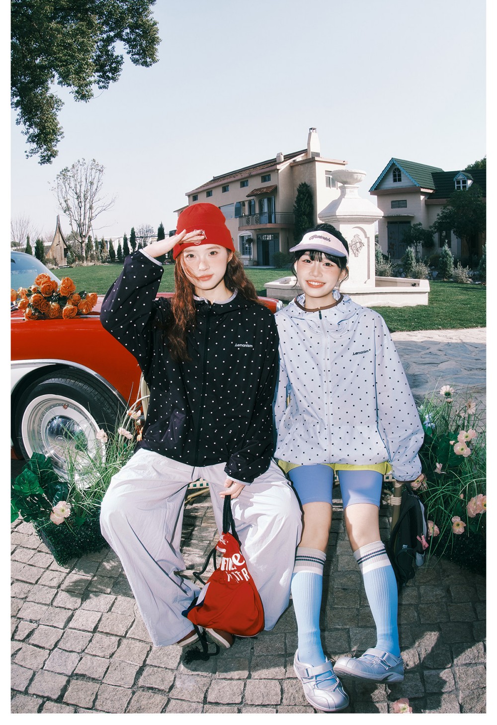 LEMANISM Trendy Polka Dot Printed Physical Sunscreen Jacket Men 2026 Spring Summer New Couple Loose Jacket Blue XL 29