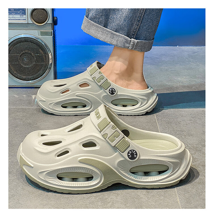 CARTELO Men's Summer 2026 Breathable Closed-Toe Hole Sandals Thick-Soled Casual Sports Beach Slippers for Men 10