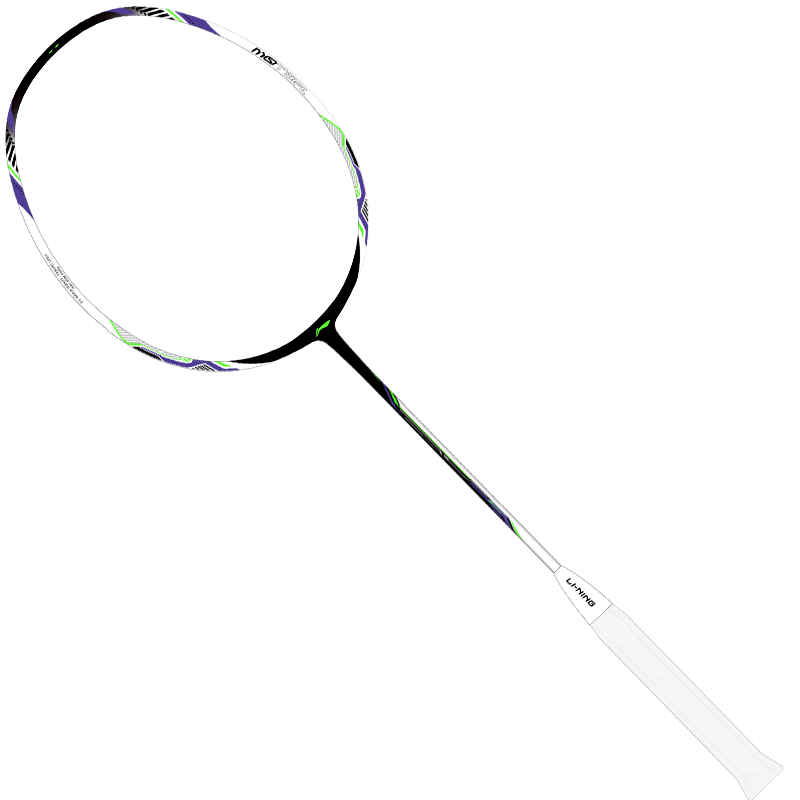 Li-Ning Badminton Racket, Zhanji Xiaoma Da, Full Carbon Fiber, Pearl White, 5U, Pre-Stretched String, AYPU073-5