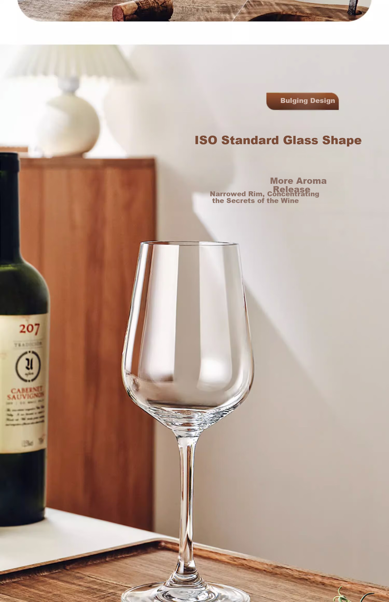 CRISTALGLASS Large Capacity Crystal Glass Red Wine Glass Set, 425ml, Pair of Large-Bellied Stemmed Wine Glasses for Home Use 8