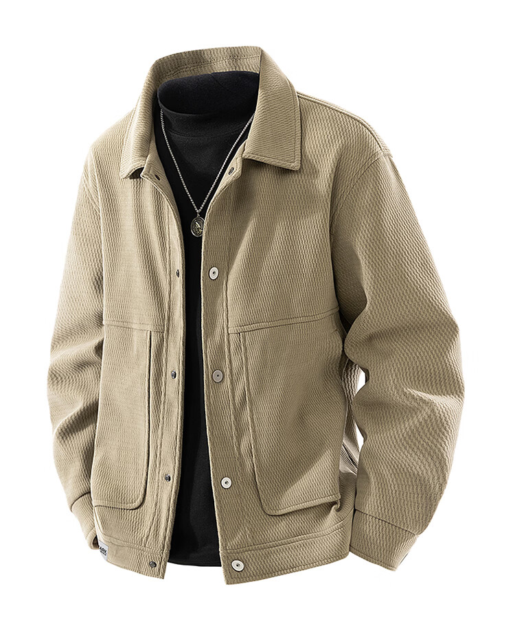 MARK FAIRWHALE Men's Spring Autumn Loose High-End Executive Business Casual Jacket Light Camel M 1