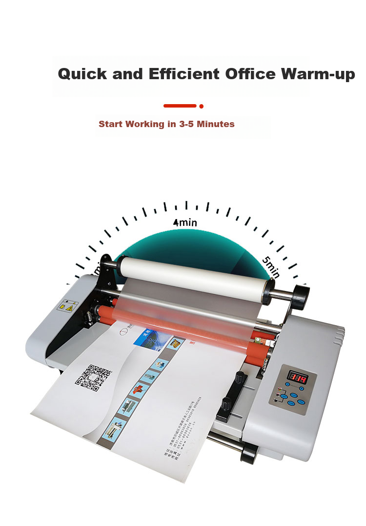 DOCON DC-358 Laminating Machine Thermal Laminator Electronic Temperature Control Single and Double-Sided Laminator 350mm 5