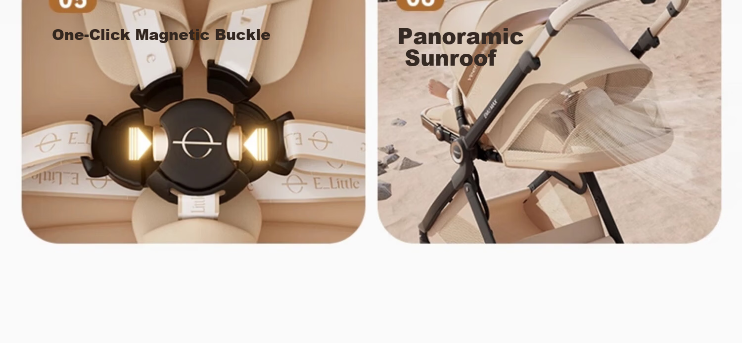 Elittile x emumax Baby Stroller Lightweight Newborn High Landscape Baby Pram Flowing Amber 4