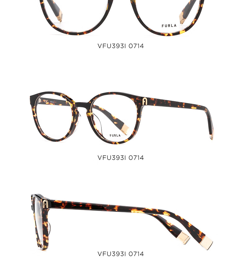 FURLA Women's Full-Frame VFU254 Fashionable Commuter Myopia Optical Glasses Frame 530891 Optical Glasses 12