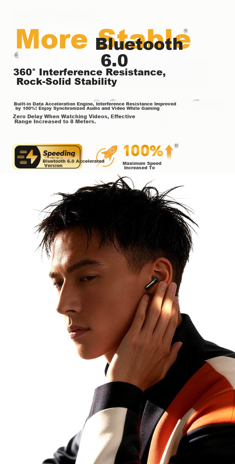 IGene 4-Mic Noise Cancelling All-in-One 6.0 Bluetooth In-Ear Active Noise Cancelling Wireless Music Gaming Earphones Long Battery Life Compatible with Huawei Apple Xiaomi Oppo OnePlus Vivo 15