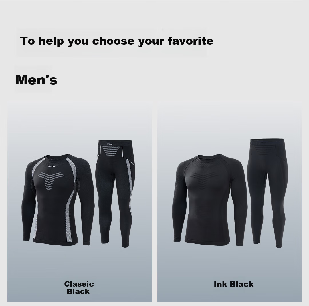UTO Compression Quick-Dry Set Men's Outdoor Sports Skiing Running Thermal Underwear Jade Green 3XL 15
