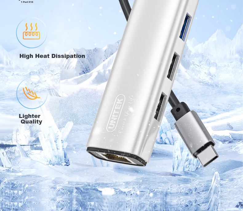 Superior Type-C to Ethernet Docking Station 4K HDMI Display Expansion Thunderbolt 4 to Ethernet Adapter USB 3.0 Hub Compatible with Huawei Apple MacBook Neo 15