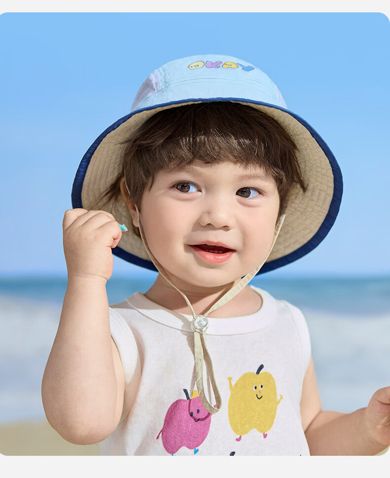 Niduoxiong Children's Sun Protection Hat, UV-Resistant Baby Sun Visor, Water-Repellent Summer Breathable Mesh Fisherman Hat for Boys And Girls 19