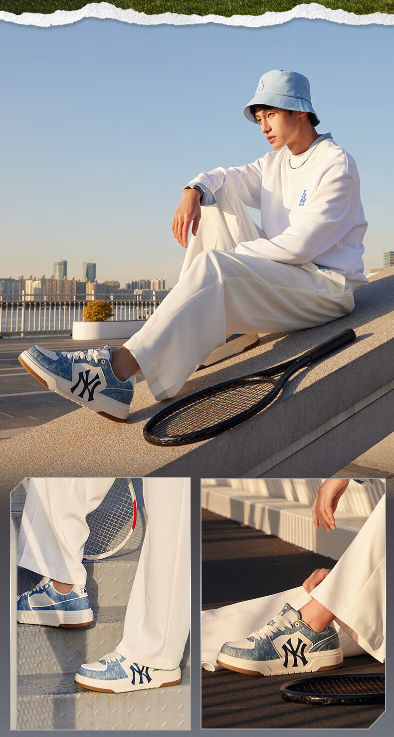 MLB Unisex Vintage Denim Style Senior Shoes New Year Valentine's Day Gift 3ASXCLD4N-50NYS-245 8