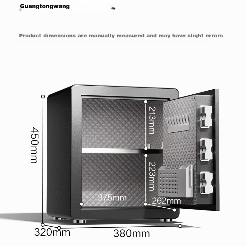 Deli Home Safe Box, 45cm Fingerprint Unlock, All-Steel Anti-Theft Portable Safe, Can Be Used As Bedside Table, AE670-Z Black 18
