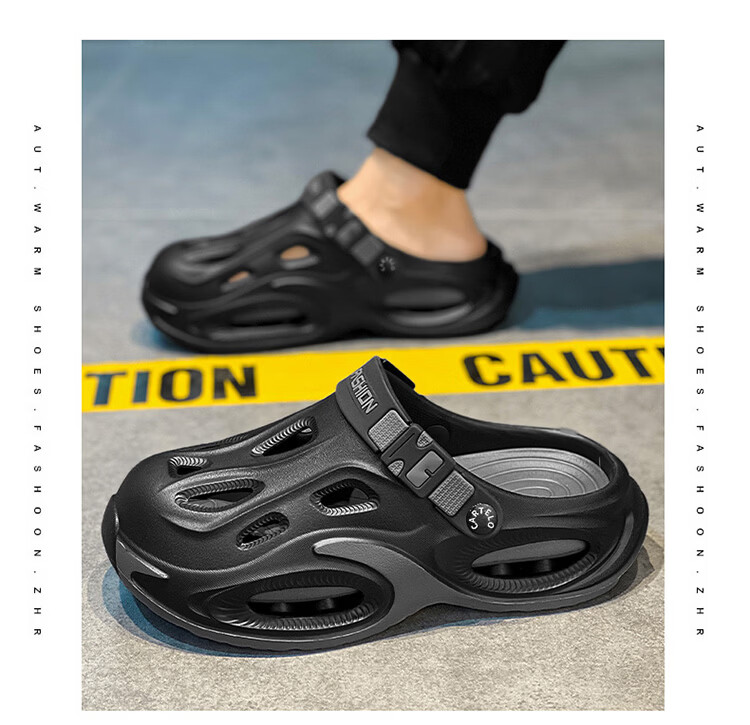 CARTELO Men's Summer 2026 Breathable Closed-Toe Hole Sandals Thick-Soled Casual Sports Beach Slippers for Men 17