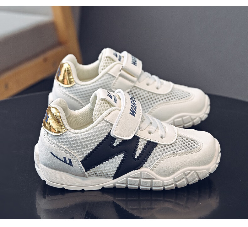 Warrior Boys Summer Sports Shoes Single Mesh Children's Running Shoes Breathable Girls Mesh Shoes WZ-2026 Beige/Purple 34 3