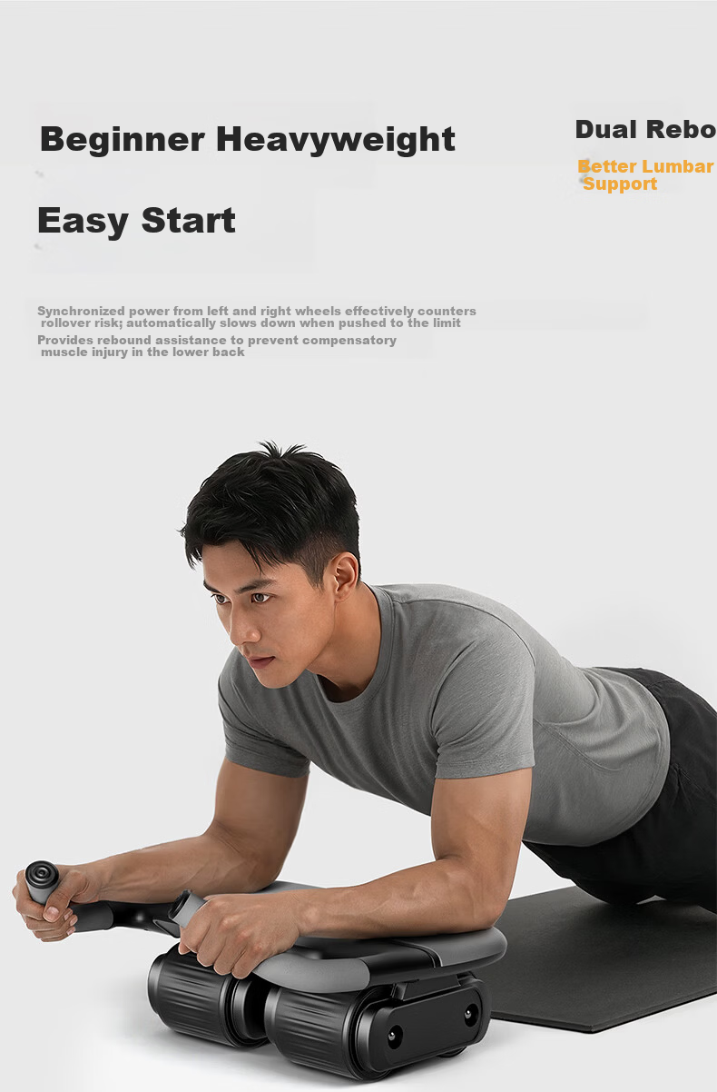 MERACH Four-Wheel Ab Roller with Automatic Rebound Elbow Support, Smart Timer Ab Wheel, Sit-Up Roller, Abdominal Muscle Trainer, Fitness Equipment 15