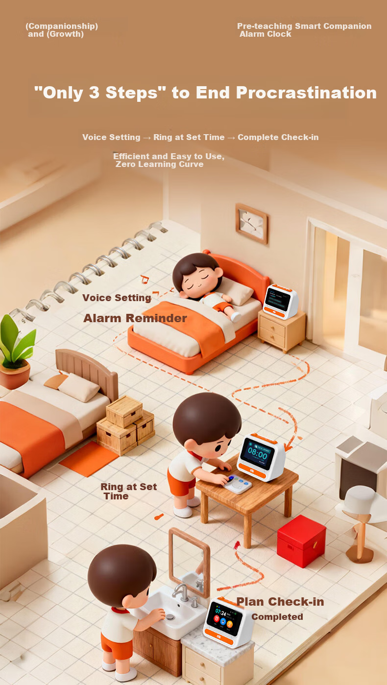 Beibei AI Time Treasure Robot Smart Alarm Clock Children's Learning Machine Student Time Manager Children's Day Gift 8