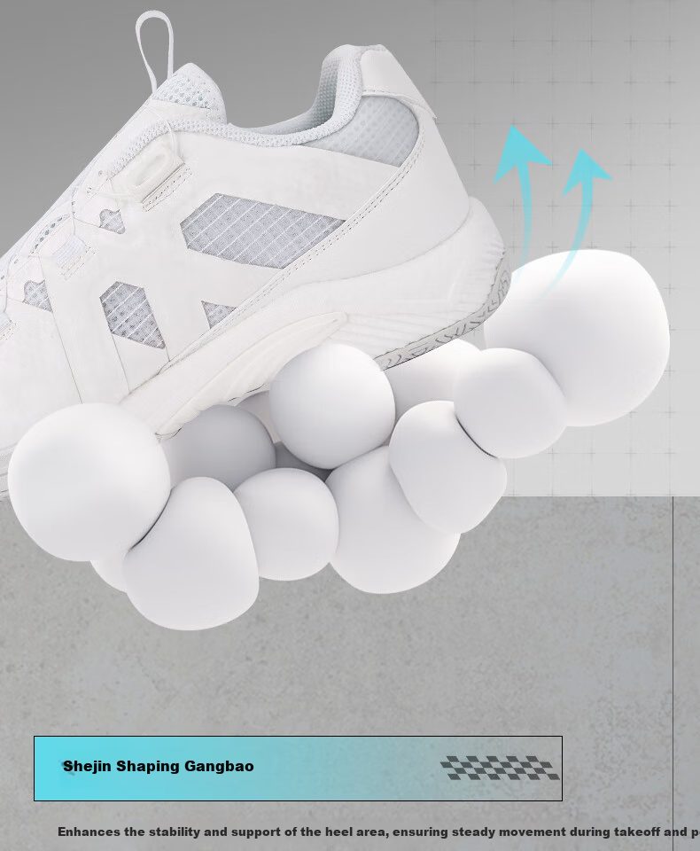 KUMPOO Featherlight D99 Badminton Shoes Anti-Twist Shock Absorption Non-Slip Button Lace Unisex White/Black Size 40 13