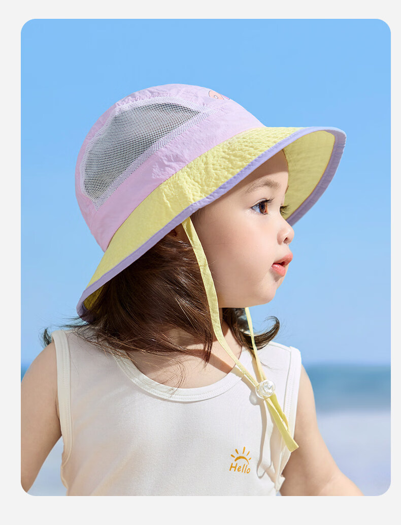Niduoxiong Children's Sun Protection Hat, UV-Resistant Baby Sun Visor, Water-Repellent Summer Breathable Mesh Fisherman Hat for Boys And Girls 21