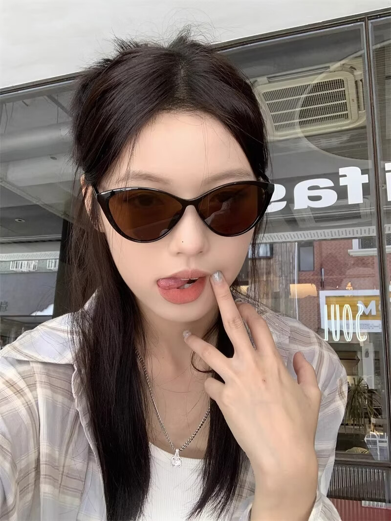 Boshide Cat Eye Sunglasses Retro Black Frame Brown Polarized Sunglasses Slimming for Square and Round Faces Glossy Black Frame Brown Lenses 3