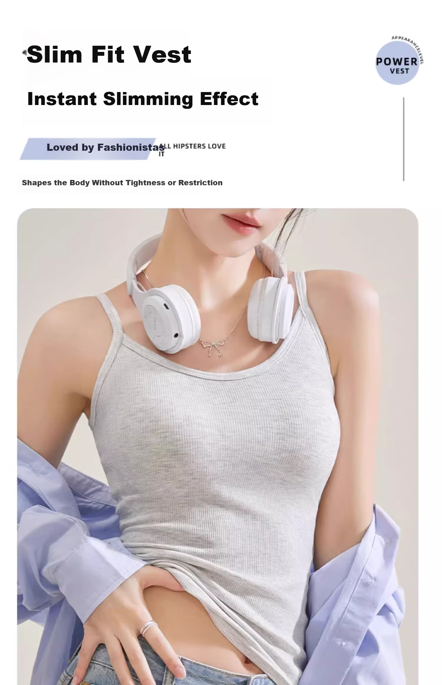 MiiOW Women's Camisole Tank Top with Built-In Bra Pads, Spring And Summer White Backless Bralette, Inner Wear Or Outerwear 2