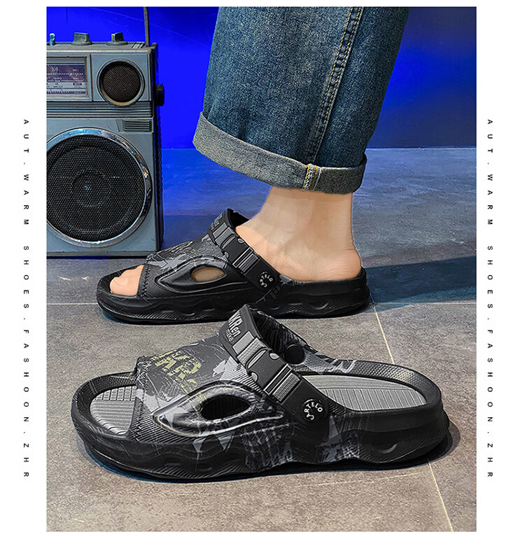 CARTELO Men's Summer Dual-Use Breathable Beach Slippers Sports Casual Soft Sole Sandals 17