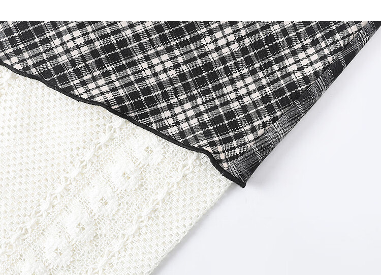 Demana Vintage Date Autumn Design Patchwork Plaid Striped A-Line Slimming Concealment High-End Women's Skirt 14
