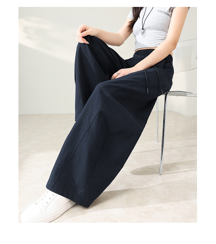 Free Style Wide-Leg Pants for Women Summer Thin High Waist Slim Loose Draped Straight-Leg Tencel Casual Curved Pants 2026 New Arrival 15