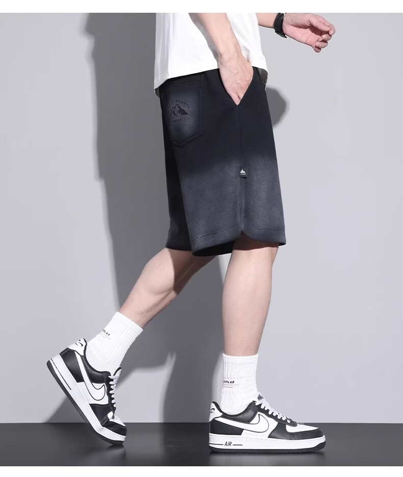 Jeanswest Men's Outdoor Sports Shorts Casual Summer Trendy American Style Loose Fit Outdoor Five-Point Shorts Gray 4XL 5