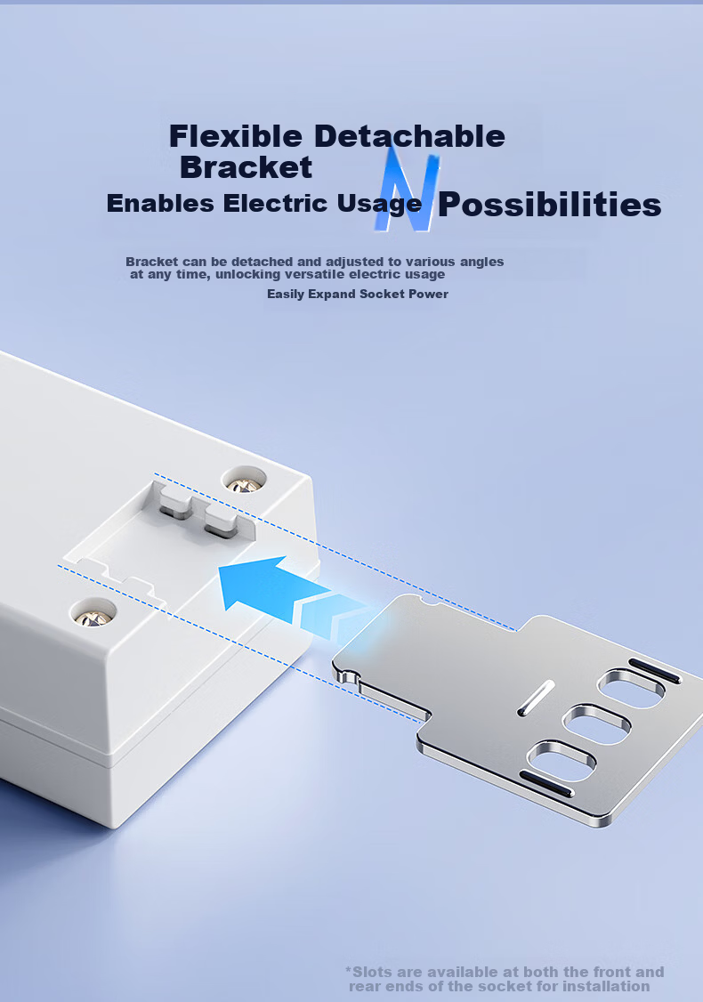 Sushiermo PDU Wireless Gaming Power Strip with Overload and Overpower Protection - 7-Port 2U1C Master Control Switch, Under-Desk Rack-Mounted Self-Wiring Socket 7