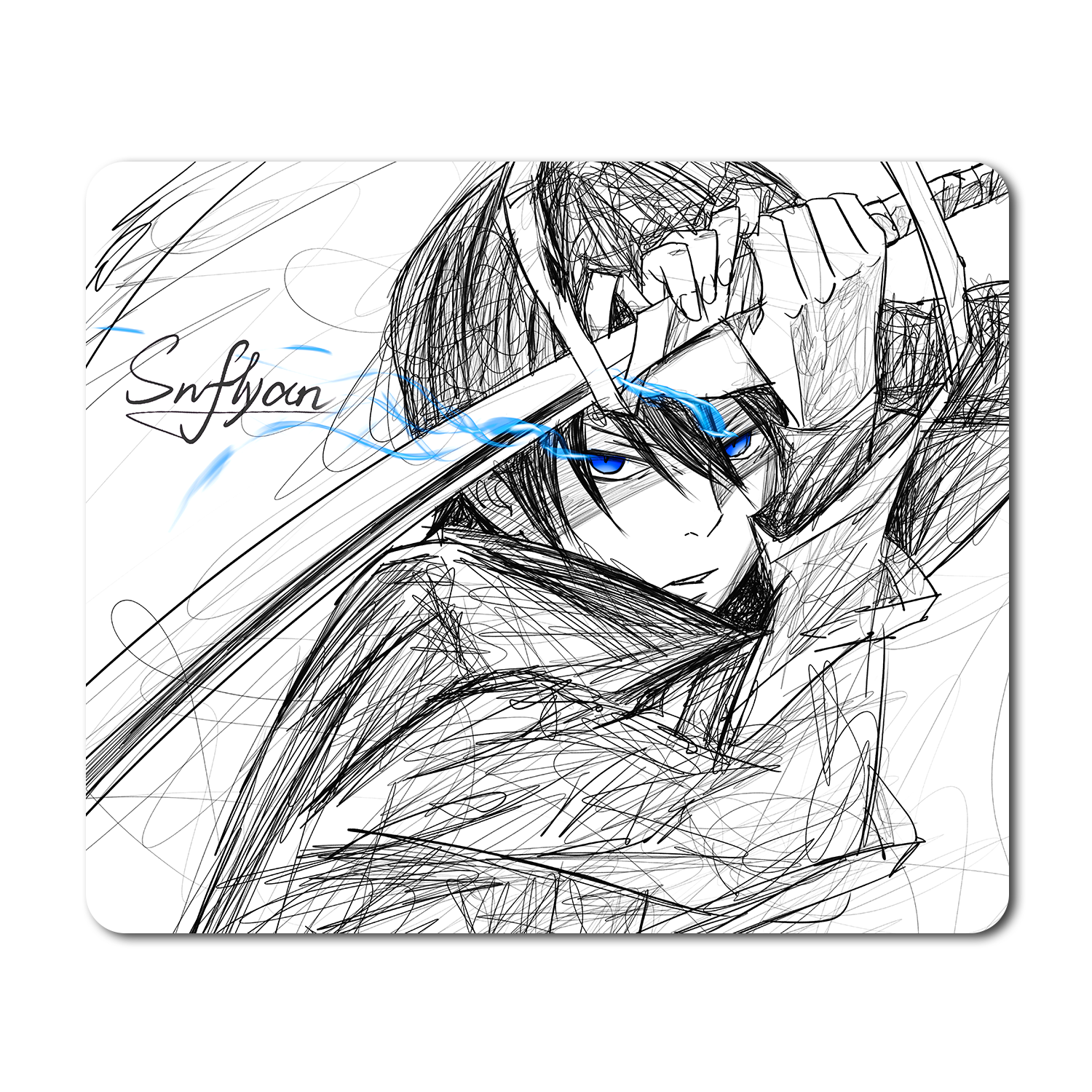 Saifeiyan [Wushuang] Ultra-fiber Cloth Gaming Mouse Pad Professional FPS Waterproof Balanced Pad Line Art Design CSGO Valorant Control Pad Wushuang Black 360x300x5mm