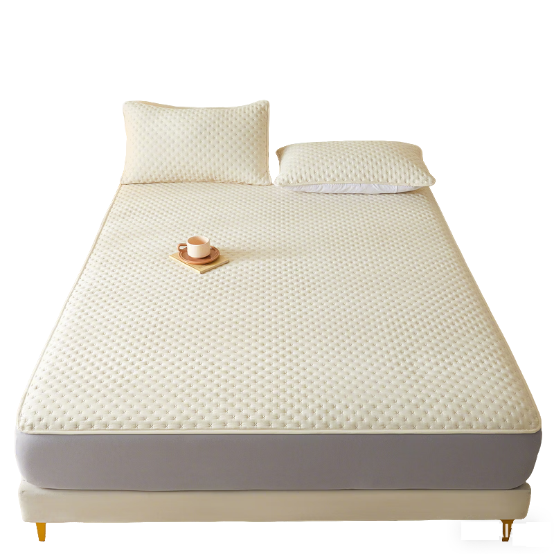Hodo Class A Silk Protein Quilted Mattress Protector 1.8m x 2m Winter Bed Cover Off-White