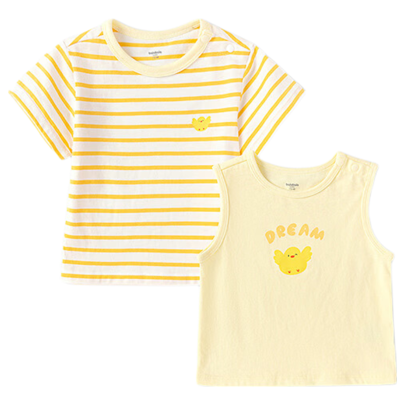 Balabala [balaOne] Kids Baby T-Shirt Infant Short Sleeve Top 2026 Summer Two-Piece Set