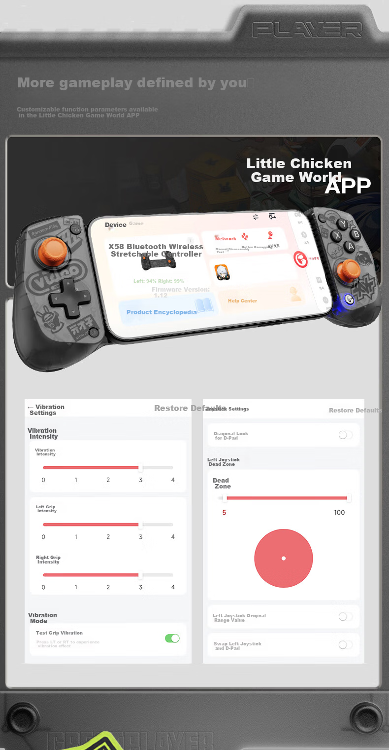 GAMESIR x MIHOYO Zero Zone X5S Stretchable Bluetooth Game Controller for Android and iOS Mobile Gaming Delta Operation 16