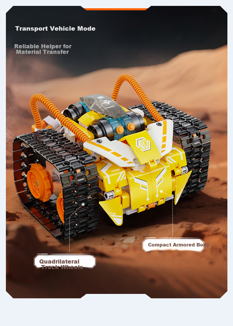 Lianhe Chuangxiang Intelligent AI Programming Military Robot, Remote Control Building Block Toy, Birthday Gift for Boys 4