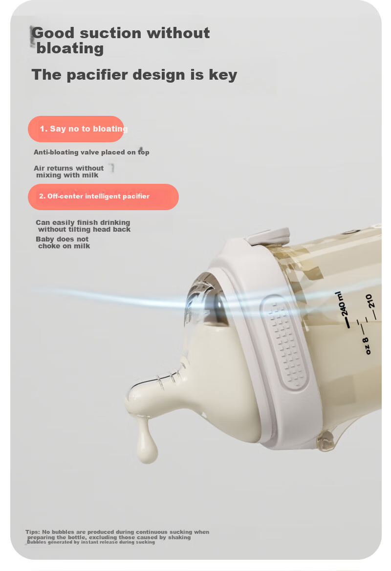 Cofene Baby Flip-top Anti-Colic Bottle 0-3 Months Newborn PPSU Wide Neck Breast-like Nipple 240ml 8