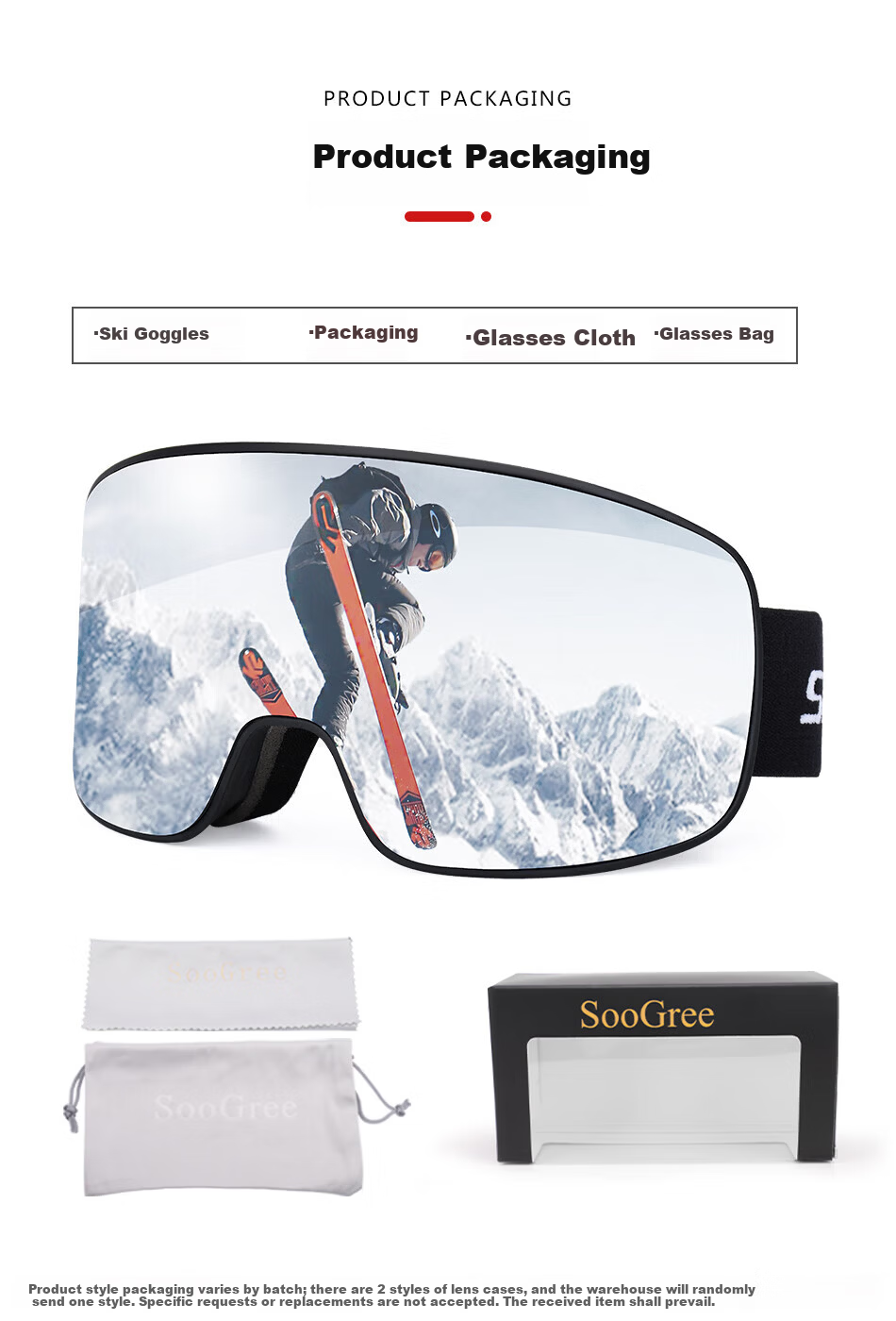 SooGree Ski Sports Prescription Glasses Anti-Fog Protective Goggles Mountaineering Cycling Outdoor Windproof Unisex Professional Myopia 7