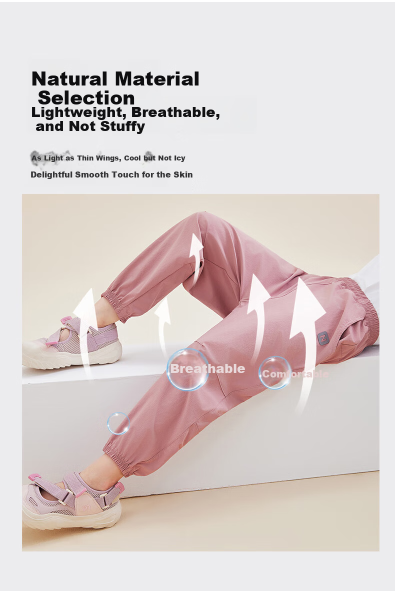 Langsha Kids Summer Lightweight Sports Pants Girls Anti-Mosquito Pants Boys Breathable Casual Pants 3